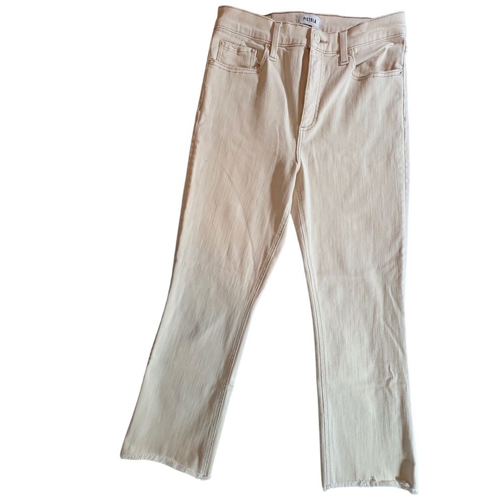 Pistola Cream Wide Leg Jeans